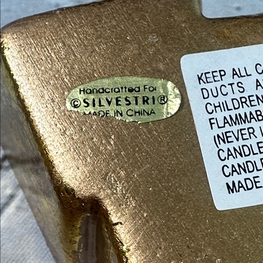 Gold Trimmed Christmas Tree Candles Handcrafted for Silvestri set of 2 candles - Picture 13 of 16
